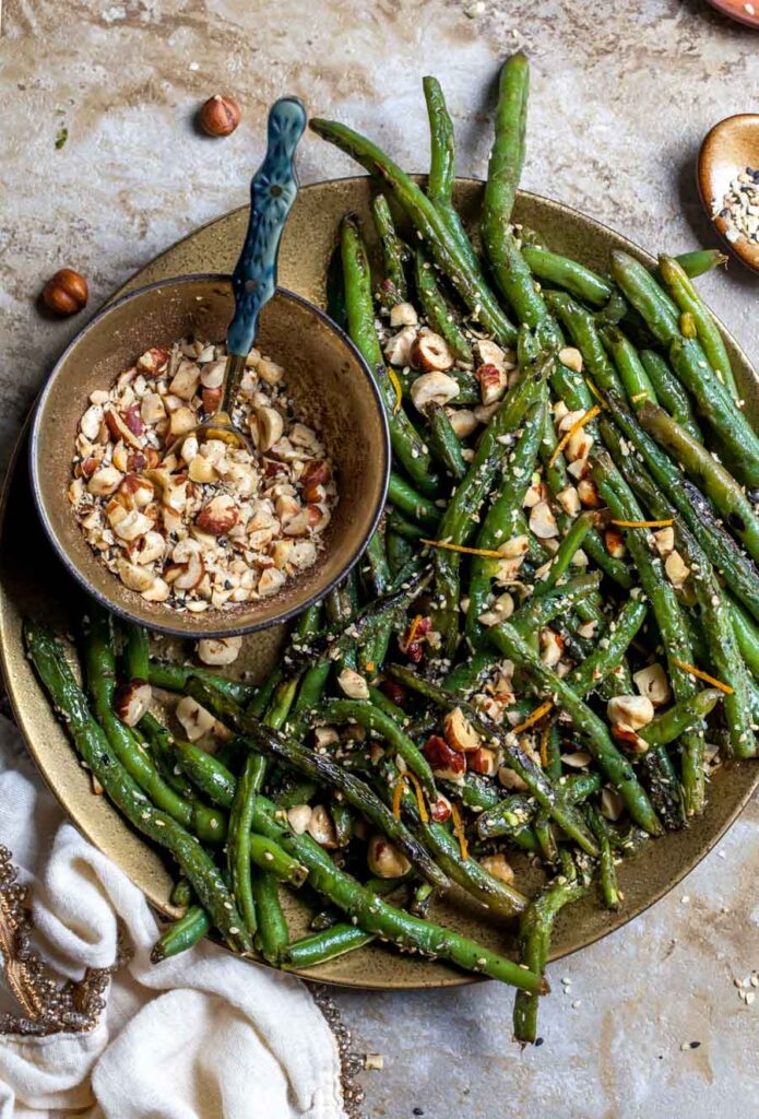 Browned Butter Green Beans with Hazelnut Dukkah
