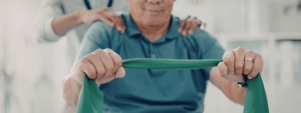Elderly workout for building muscle mass as medical treatment plan